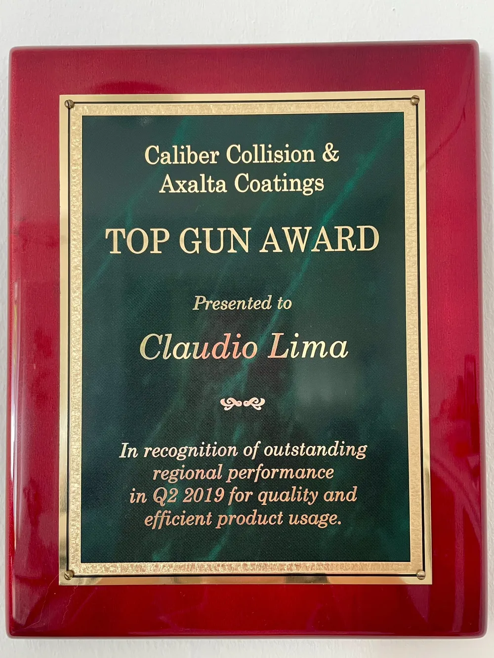 Top Gun Award 2019 · Caliber Collision